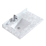 Laviva Odyssey 36" Single Hole White Carrara Marble Countertop with Left Offset Rectangular Ceramic Sink 313613-36-WC