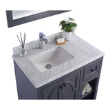 Laviva Odyssey 36" Single Hole White Carrara Marble Countertop with Left Offset Rectangular Ceramic Sink 313613-36-WC