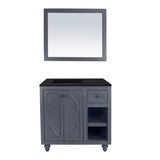 Laviva Odyssey 36" Maple Grey Bathroom Vanity with Matte Black VIVA Stone Solid Surface Countertop 313613-36G-MB