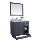 Laviva Odyssey 36" Maple Grey Bathroom Vanity with Matte Black VIVA Stone Solid Surface Countertop 313613-36G-MB