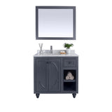 Laviva Odyssey 36" Maple Grey Bathroom Vanity with White Carrara Marble Countertop 313613-36G-WC