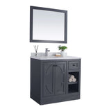 Laviva Odyssey 36" Maple Grey Bathroom Vanity with White Carrara Marble Countertop 313613-36G-WC