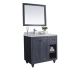 Laviva Odyssey 36" Maple Grey Bathroom Vanity with White Carrara Marble Countertop 313613-36G-WC