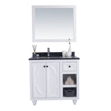 Laviva Odyssey 36" White Bathroom Vanity with Black Wood Marble Countertop 313613-36W-BW