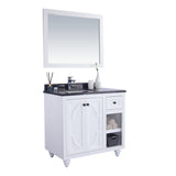 Laviva Odyssey 36" White Bathroom Vanity with Black Wood Marble Countertop 313613-36W-BW