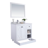 Laviva Odyssey 36" White Bathroom Vanity with Matte Black VIVA Stone Solid Surface Countertop 313613-36W-MB