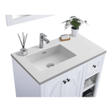 Laviva Odyssey 36" White Bathroom Vanity with Matte White VIVA Stone Solid Surface Countertop 313613-36W-MW