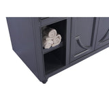 Laviva Odyssey 48" Maple Grey Bathroom Vanity with Matte Black VIVA Stone Solid Surface Countertop 313613-48G-MB