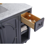 Laviva Odyssey 48" Maple Grey Bathroom Vanity with Matte Black VIVA Stone Solid Surface Countertop 313613-48G-MB