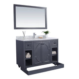 Laviva Odyssey 48" Maple Grey Bathroom Vanity with Matte Black VIVA Stone Solid Surface Countertop 313613-48G-MB