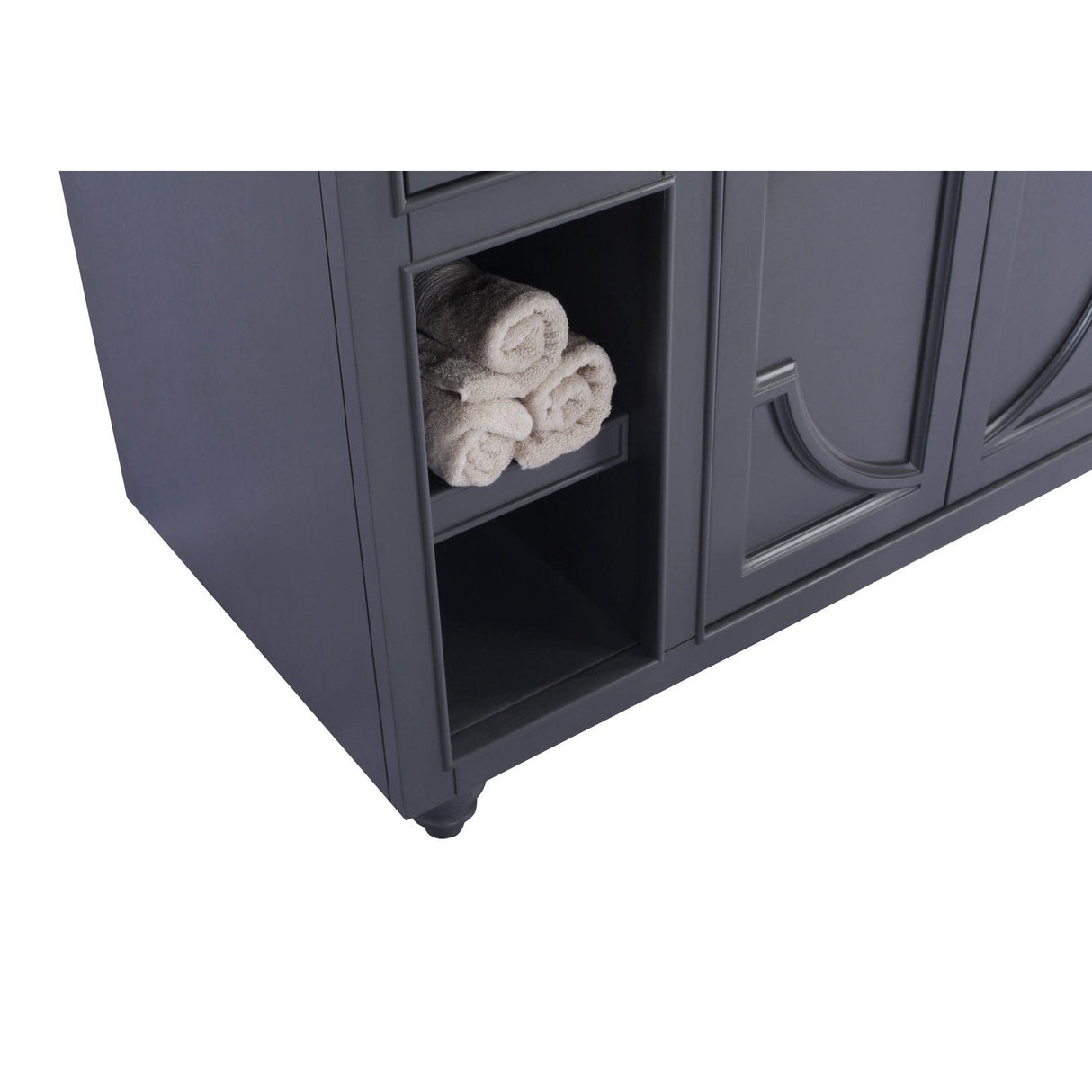 Laviva Odyssey 48" Maple Grey Bathroom Vanity with Matte White VIVA Stone Solid Surface Countertop 313613-48G-MW