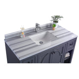 Laviva Odyssey 48" Maple Grey Bathroom Vanity with White Stripes Marble Countertop 313613-48G-WS