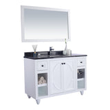 Laviva Odyssey 48" White Bathroom Vanity with Black Wood Marble Countertop 313613-48W-BW