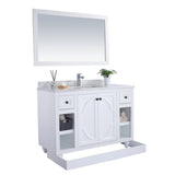 Laviva Odyssey 48" White Bathroom Vanity with Black Wood Marble Countertop 313613-48W-BW