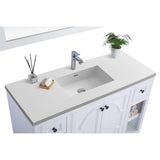 Laviva Odyssey 48" White Bathroom Vanity with Matte White VIVA Stone Solid Surface Countertop 313613-48W-MW