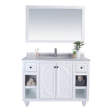 Laviva Odyssey 48" White Bathroom Vanity with White Stripes Marble Countertop 313613-48W-WS