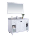 Laviva Odyssey 48" White Bathroom Vanity with White Stripes Marble Countertop 313613-48W-WS