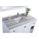 Laviva Odyssey 48" White Bathroom Vanity with White Stripes Marble Countertop 313613-48W-WS