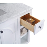 Laviva Odyssey 48" White Bathroom Vanity with White Stripes Marble Countertop 313613-48W-WS