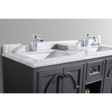 Laviva Odyssey 60" Maple Grey Double Sink Bathroom Vanity with White Carrara Marble Countertop 313613-60G-WC