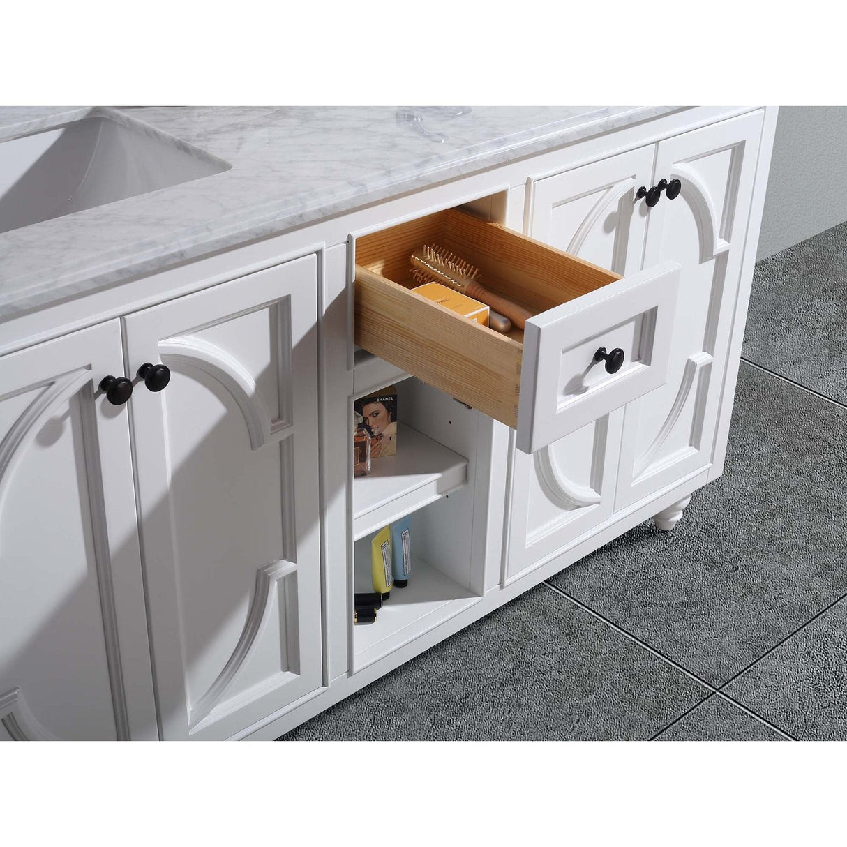 Laviva Odyssey 60" White Double Sink Bathroom Vanity Cabinet 313613-60W