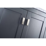 Laviva Wilson 24" Grey Bathroom Vanity with Matte Black VIVA Stone Solid Surface Countertop 313ANG-24G-MB