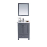 Laviva Wilson 24" Grey Bathroom Vanity with White Quartz Countertop 313ANG-24G-WQ