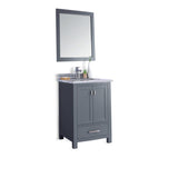 Laviva Wilson 24" Grey Bathroom Vanity with White Stripes Marble Countertop 313ANG-24G-WS