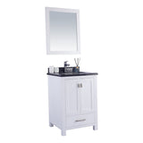 Laviva Wilson 24" White Bathroom Vanity with Black Wood Marble Countertop 313ANG-24W-BW