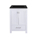 Laviva Wilson 24" White Bathroom Vanity with Matte Black VIVA Stone Solid Surface Countertop 313ANG-24W-MB