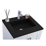 Laviva Wilson 24" White Bathroom Vanity with Matte Black VIVA Stone Solid Surface Countertop 313ANG-24W-MB