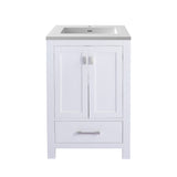 Laviva Wilson 24" White Bathroom Vanity with Matte White VIVA Stone Solid Surface Countertop 313ANG-24W-MW