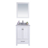 Laviva Wilson 24" White Bathroom Vanity with White Stripes Marble Countertop 313ANG-24W-WS