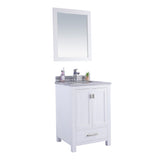 Laviva Wilson 24" White Bathroom Vanity with White Stripes Marble Countertop 313ANG-24W-WS