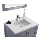 Laviva Wilson 30" Grey Bathroom Vanity with Matte White VIVA Stone Solid Surface Countertop 313ANG-30G-MW