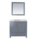 Laviva Wilson 36" Grey Bathroom Vanity with White Carrara Marble Countertop 313ANG-36G-WC