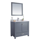 Laviva Wilson 36" Grey Bathroom Vanity with White Quartz Countertop 313ANG-36G-WQ