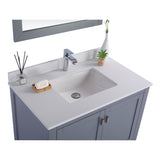 Laviva Wilson 36" Grey Bathroom Vanity with White Quartz Countertop 313ANG-36G-WQ