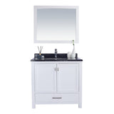 Laviva Wilson 36" White Bathroom Vanity with Black Wood Marble Countertop 313ANG-36W-BW