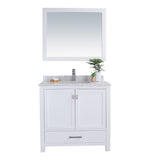 Laviva Wilson 36" White Bathroom Vanity with White Carrara Marble Countertop 313ANG-36W-WC