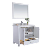 Laviva Wilson 36" White Bathroom Vanity with White Carrara Marble Countertop 313ANG-36W-WC