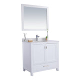 Laviva Wilson 36" White Bathroom Vanity with White Quartz Countertop 313ANG-36W-WQ