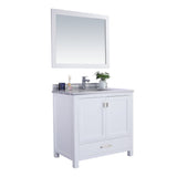 Laviva Wilson 36" White Bathroom Vanity with White Stripes Marble Countertop 313ANG-36W-WS