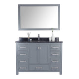 Laviva Wilson 48" Grey Bathroom Vanity with Black Wood Marble Countertop 313ANG-48G-BW