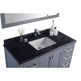 Laviva Wilson 48" Grey Bathroom Vanity with Black Wood Marble Countertop 313ANG-48G-BW