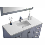 Laviva Wilson 48" Grey Bathroom Vanity with Matte White VIVA Stone Solid Surface Countertop 313ANG-48G-MW