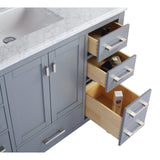 Laviva Wilson 48" Grey Bathroom Vanity with Matte White VIVA Stone Solid Surface Countertop 313ANG-48G-MW