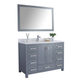 Laviva Wilson 48" Grey Bathroom Vanity with White Carrara Marble Countertop 313ANG-48G-WC