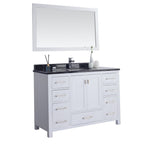 Laviva Wilson 48" White Bathroom Vanity with Black Wood Marble Countertop 313ANG-48W-BW