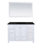 Laviva Wilson 48" White Bathroom Vanity with Matte Black VIVA Stone Solid Surface Countertop 313ANG-48W-MB